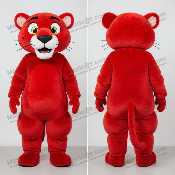 Crimson velvety panther mascot - Masticot.com