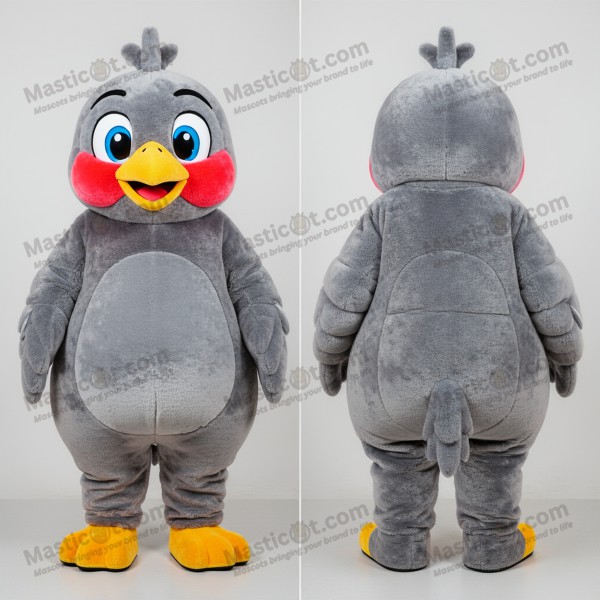 Velvet Gray Rounded Plum Mascot - Masticot.com
