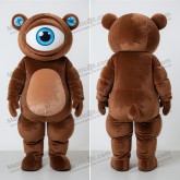 Brun fløyelsmyk kyklop-maskot - Kyklop - MASTICOT_899 - Masticot.com