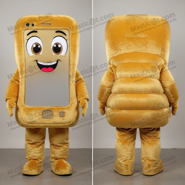 Golden broad shouldered phone mascot - Masticot.com