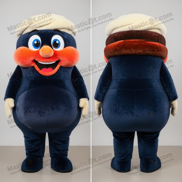 Navy rounded moussaka mascot - Masticot.com