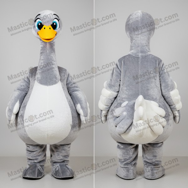 Silver Graceful Swans Mascot - Masticot.com