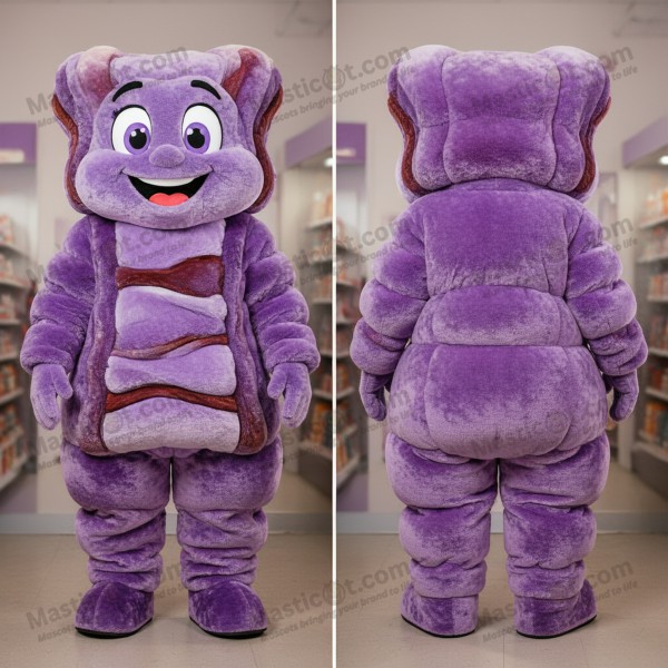 Lavender Padded Bbq Ribs Mascot - Masticot.com