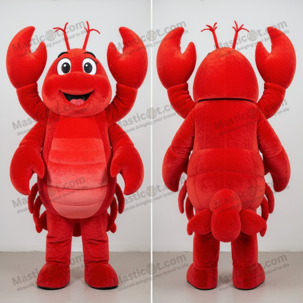 Crimson cheerful lobster mascot - Masticot.com