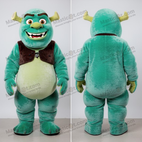 Teal Cartoon Ogre Mascot - Masticot.com