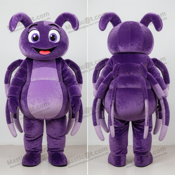 Stor plussjåte lilla edderkopp-maskot - Masticot.com