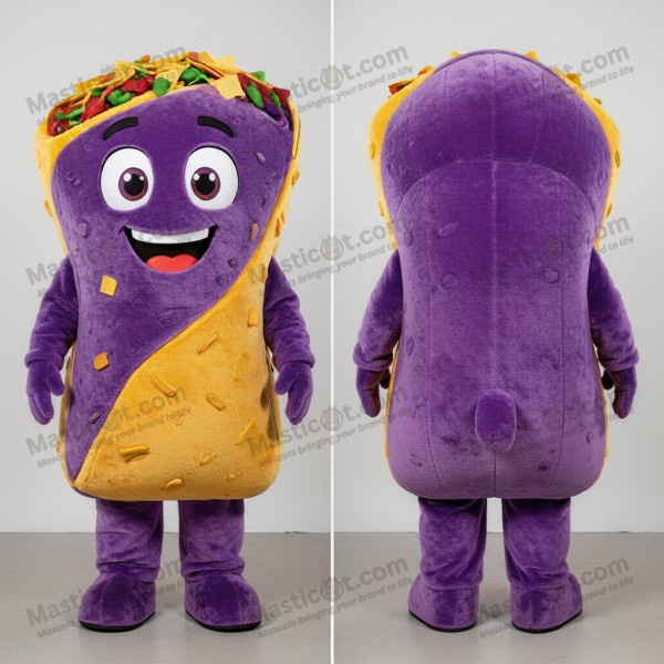 Purple Cheesy Cartoon Nachos Mascot - Masticot.com