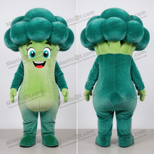 Teal green oversized broccoli mascot - Masticot.com