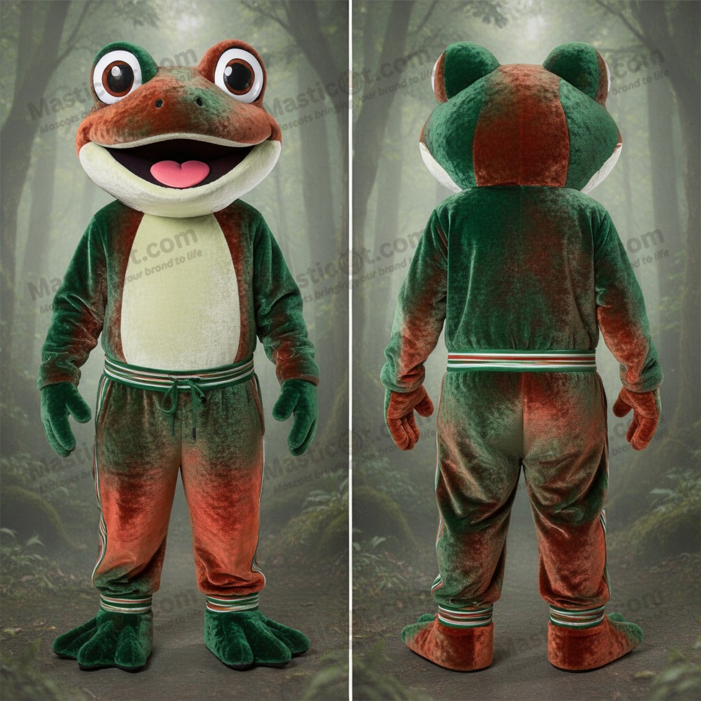 Emerald Cartoon Frog Mascot - Masticot.com