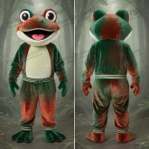 Emerald Cartoon Frog Mascot - Masticot.com