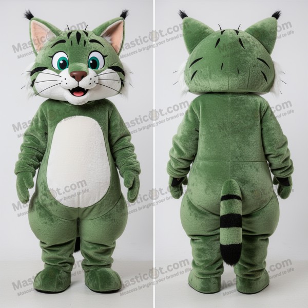 Green rounded bobcat mascot - Masticot.com