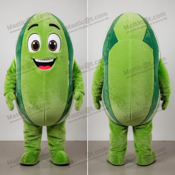 Lime Green Cartoon Rugby Ball Mascot - Masticot.com