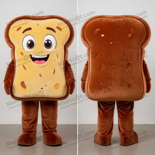Rust Colored Plush Grilled Cheese Sandwich Mascot -