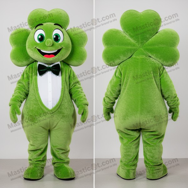 Lime Green Plush Shamrock Bunch Of Shamrocks Mascot -