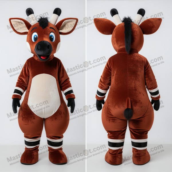 Rust Colored Floppy-Eared Okapi Mascot - Masticot.com