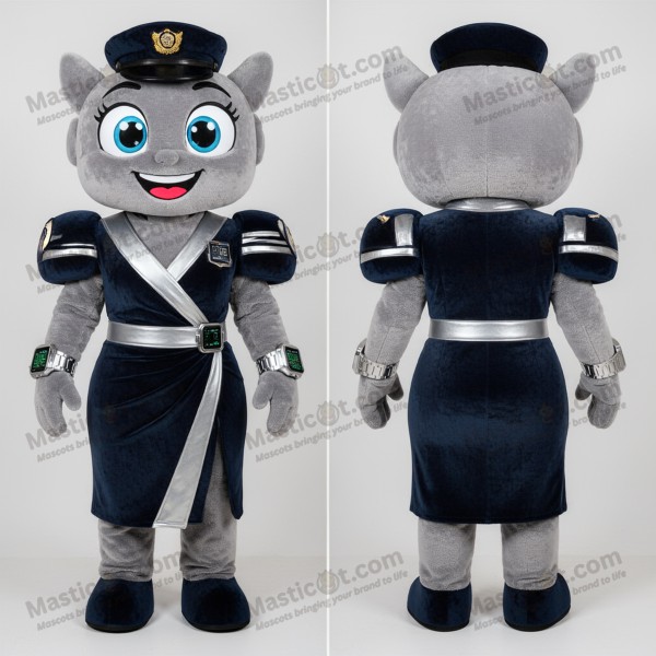 Sølvskimrende Marineoffiser Mascot - Masticot.com