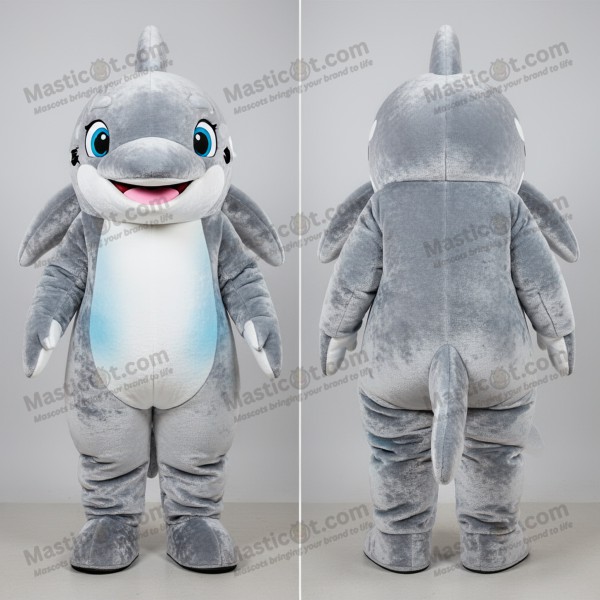 Sølv tegneserie-spekkhogger-maskot - Masticot.com
