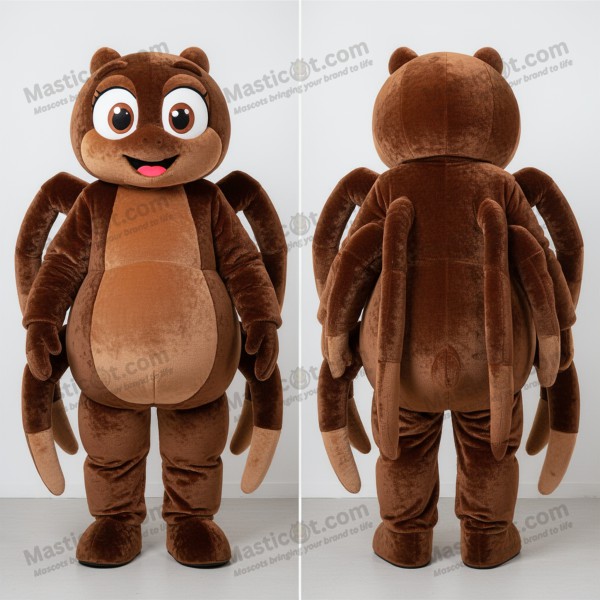 Brun Fløyelsmyk Edderkoppmascot - Masticot.com