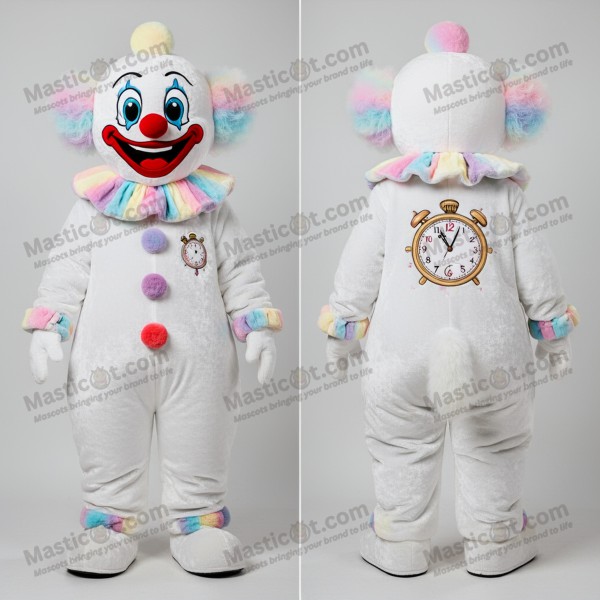Ivory Grinning Cartoon Clown Mascot - Masticot.com