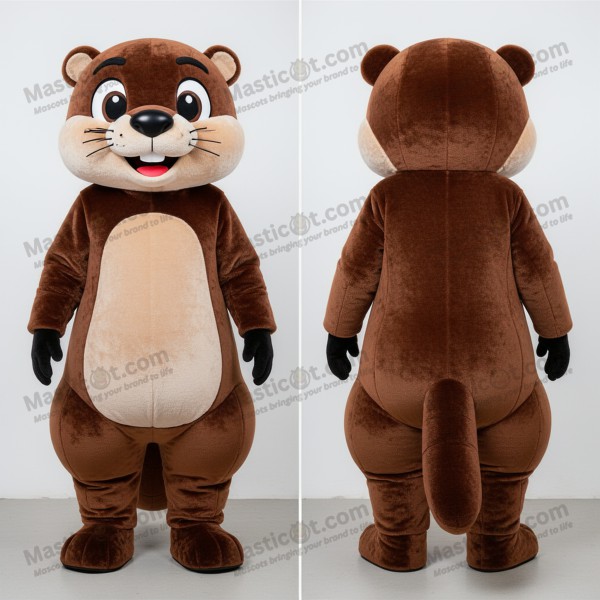 Velvety Brown Cartoon Otter Mascot - Masticot.com