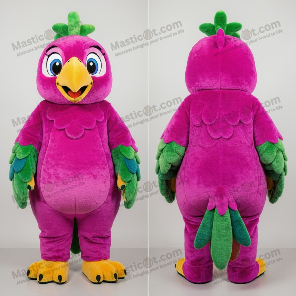 Magenta Velvety Parrot Mascot - Masticot.com