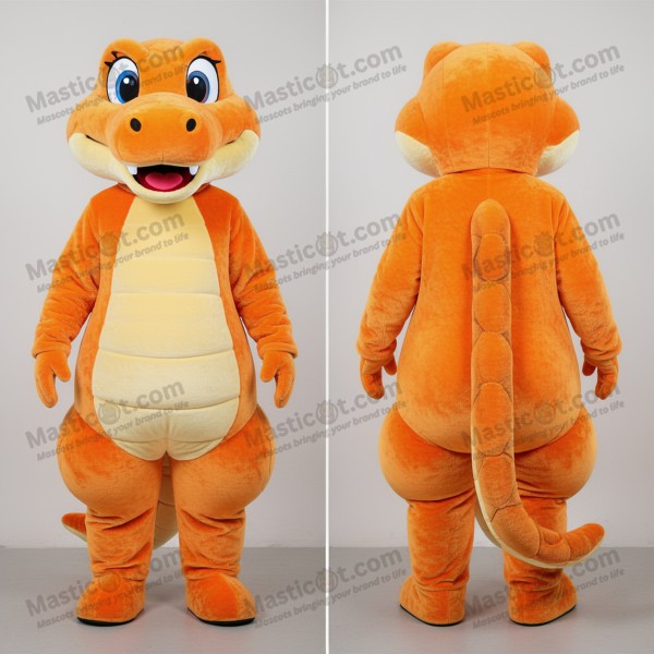 Vibrant Orange Cartoon Python Mascot - Masticot.com