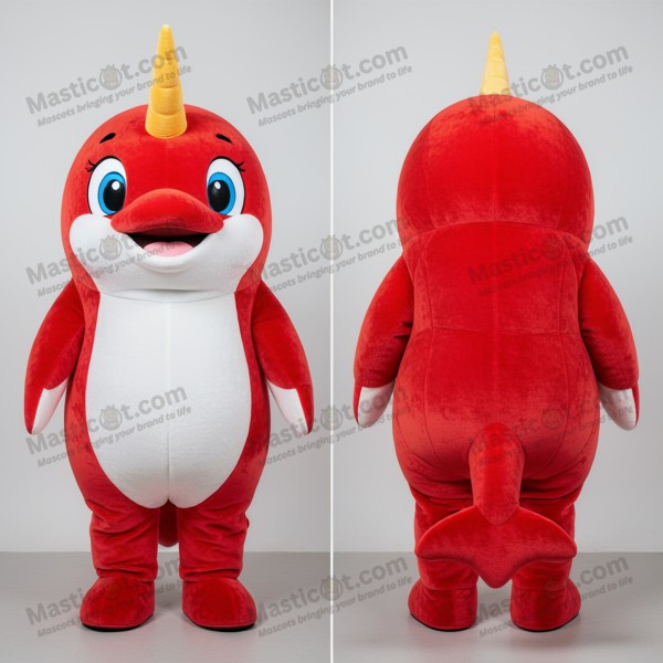 Mascotă Narval Crimson Cartoon - Masticot.com