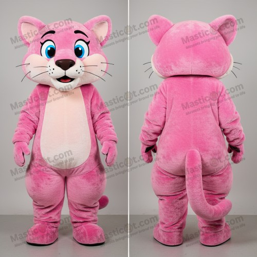 Knallpinke Cartoon-Pardermaskottchen - Masticot.com