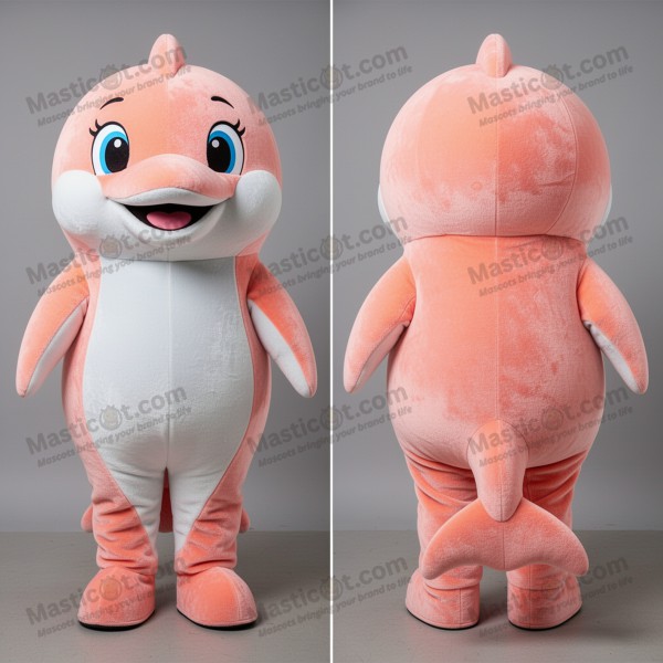 Peach Cartoon Dolphin Mascot - Masticot.com