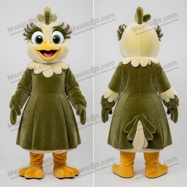 Samtige Oliven-Henne-Maskottchen - Masticot.com