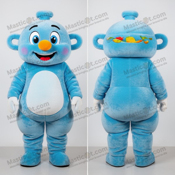 Sky Blue Golden Rice Pan Paella Mascot - Masticot.com