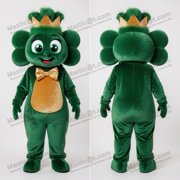 Emerald Green Fluffy Bunch Of Shamrocks Mascot -