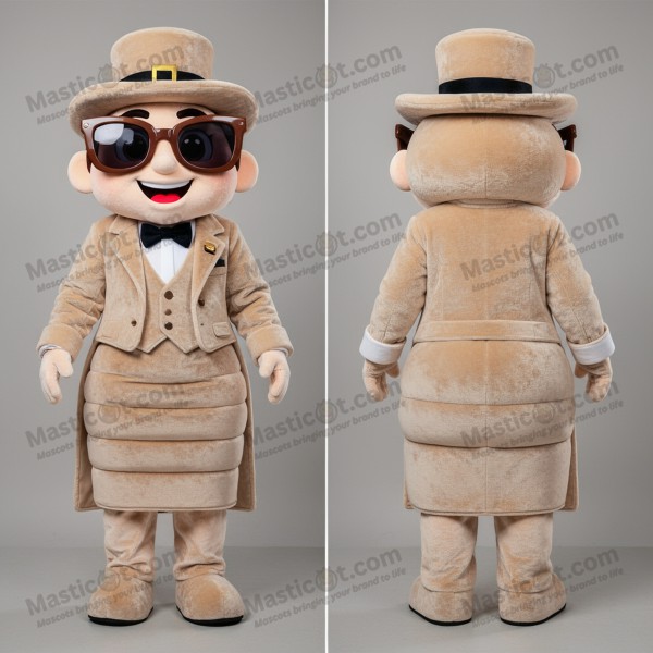 Mascotă magician din catifea bej cu zâmbet - Masticot.com