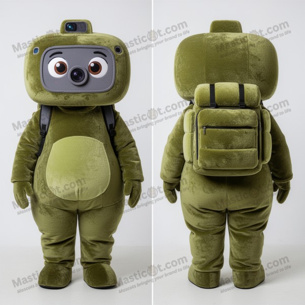 Olive Green Expressive Camera Mascot - Masticot.com