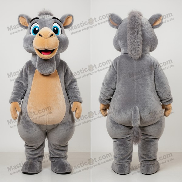 Gray velvety camel mascot - Masticot.com