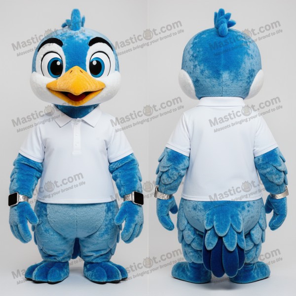 Mascotte Pivert Bleu Ciel en Peluche - Masticot.com