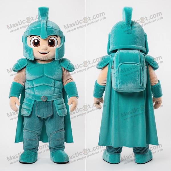 Mascotă Soldat Spartan Turcoaz - Personaj Pluș -