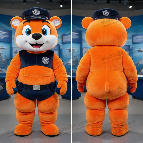 Vibrant orange heroic navy seal mascot - Masticot.com