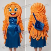 Burnt Orange Twirling Spaghetti Mascot - Masticot.com