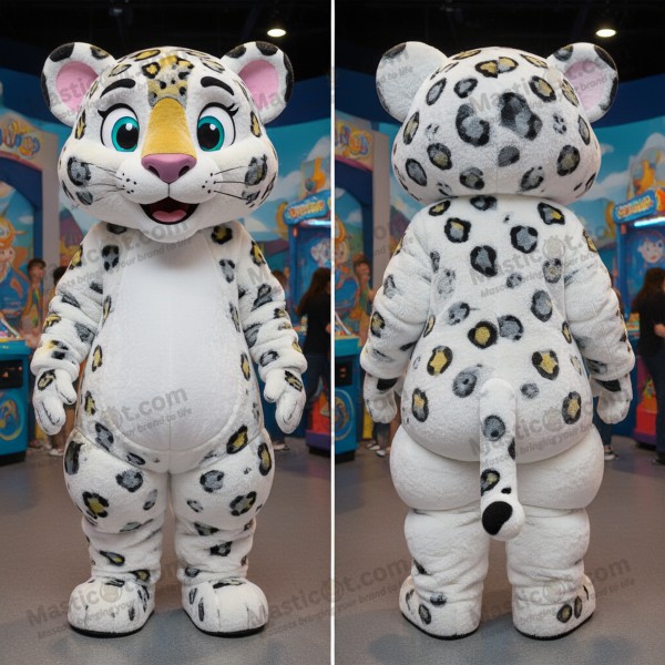 Ivory Spotted Cartoon Leopard Mascot - Masticot.com