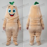 Beige Fluweelachtige Cartoon Pompoen Mascotte - Squash - MASTICOT_9494 - Masticot.com