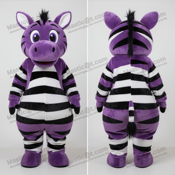 Violet Tegnefilmsebra Mascot - Masticot.com