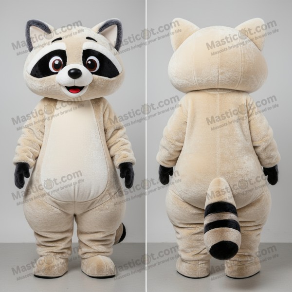 Creamy Soft Cartoon Raccoon Mascot - Masticot.com
