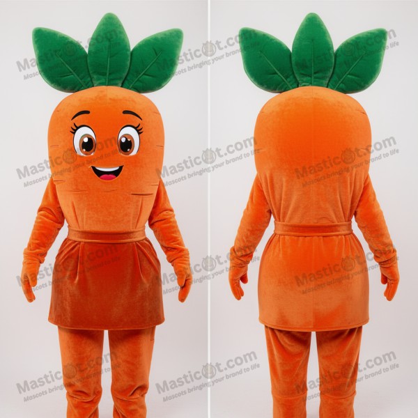 Vibrant orange plush carrot mascot - Masticot.com