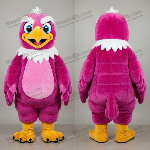 Magenta Cartoon Bald Eagle Mascot - Masticot.com