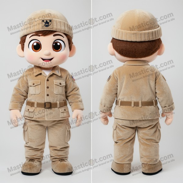 Beiger detailreicher amerikanischer Soldat-Maskottchen -