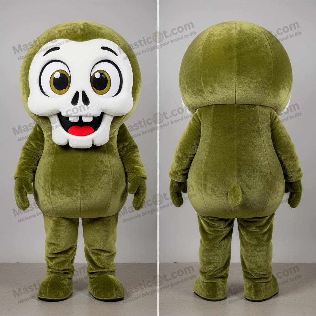 Olive Rounded Skull Mascot - Masticot.com