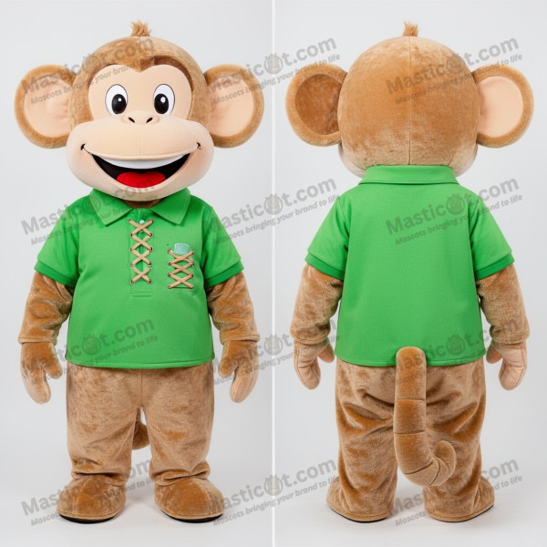 Tan Velvety Cartoon Monkey Mascot - Masticot.com