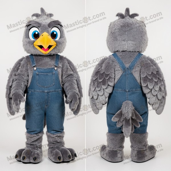 Gray Feathered Cartoon Harpy Mascot - Masticot.com