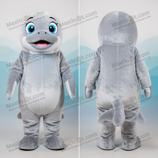 Silberner Samt-Stellars-Seekuh-Maskottchen - Masticot.com